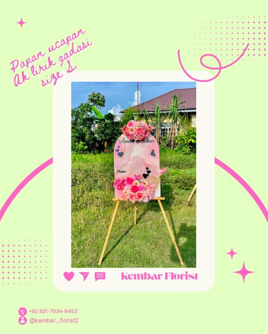 Papan Ucapan Akrilik gradasi pink Sise S
